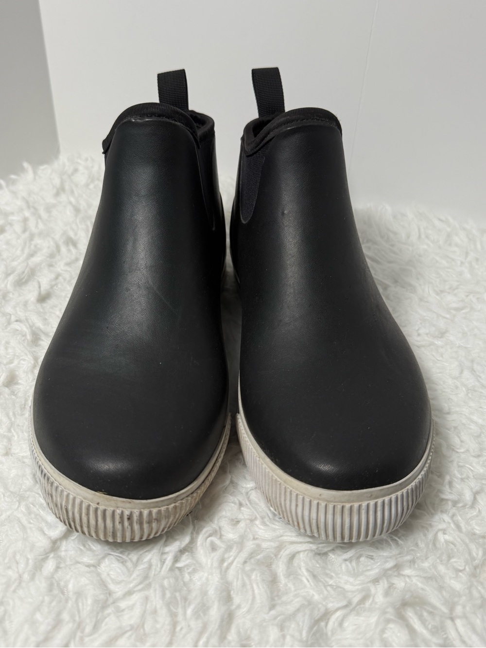 Skechers Men’s Waterproof Rain Boots Black Slip On Rubber Comfort Boots sz 10 - Picture 2 of 10